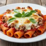 cheesy baked rigatoni with italian sausage - featured image