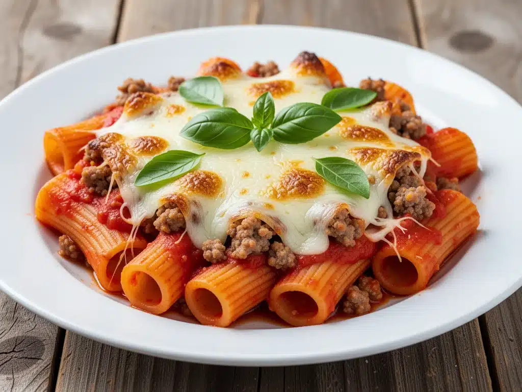 cheesy baked rigatoni with italian sausage - featured image