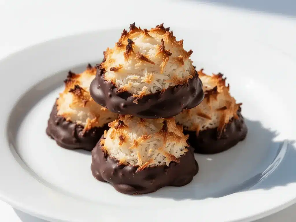 Chewy Coconut Macaroons: Easy Chocolate Dipped Recipe 4 chewy coconut macaroons preparation steps