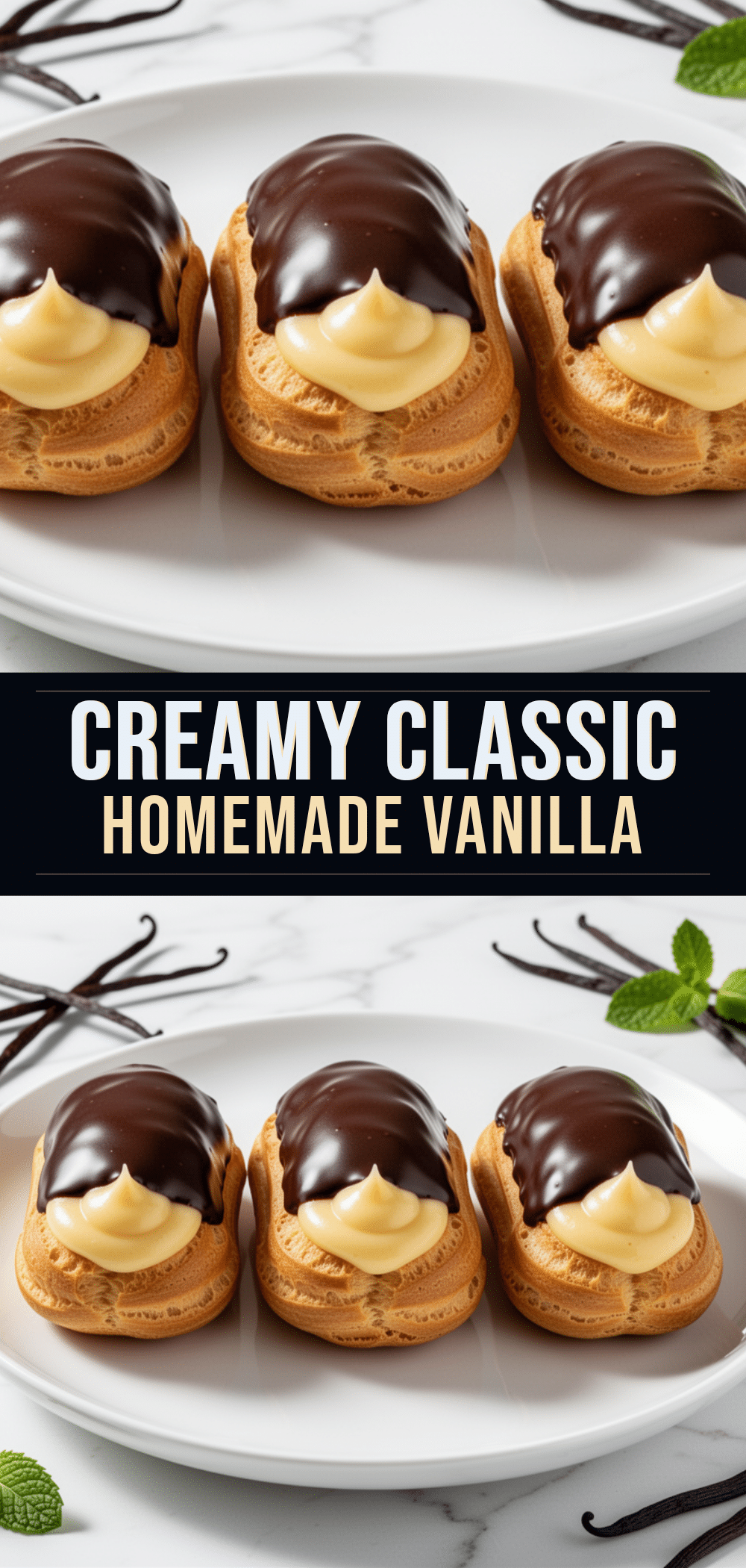 Classic Homemade Eclairs: Best Vanilla Custard Recipe 5 Classic Homemade Eclairs recipe