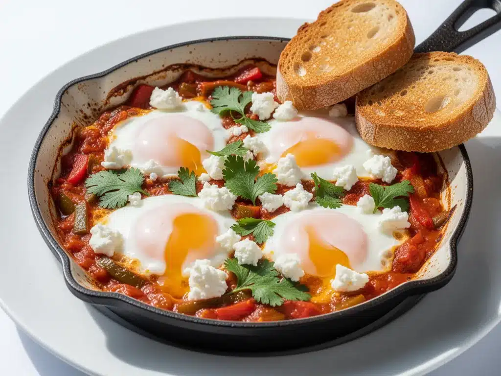 Classic Shakshuka: Easy Weeknight Dinner with Feta 4 Classic Shakshuka with Feta and Herbs preparation steps