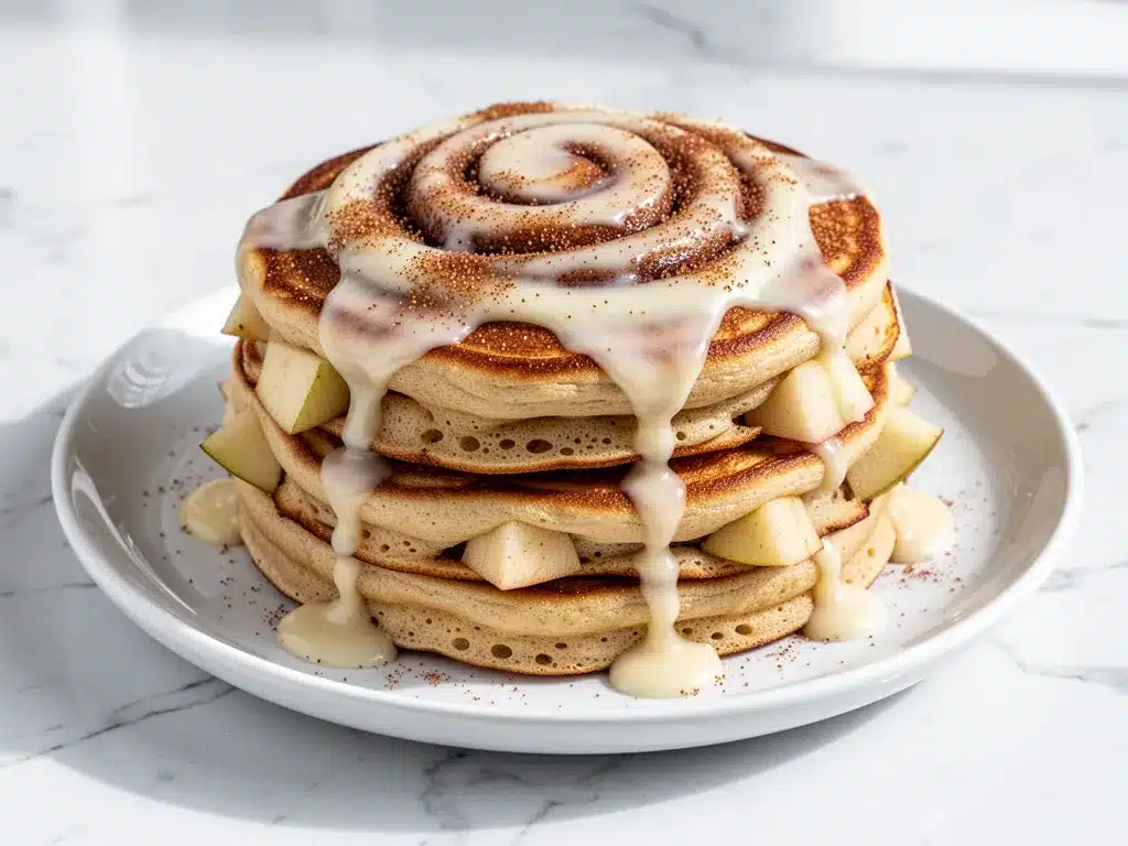 Fluffy Cinnamon Roll Pancakes: Easy Homemade Recipe 4 fluffy cinnamon roll pancakes with cream cheese frosting preparation steps