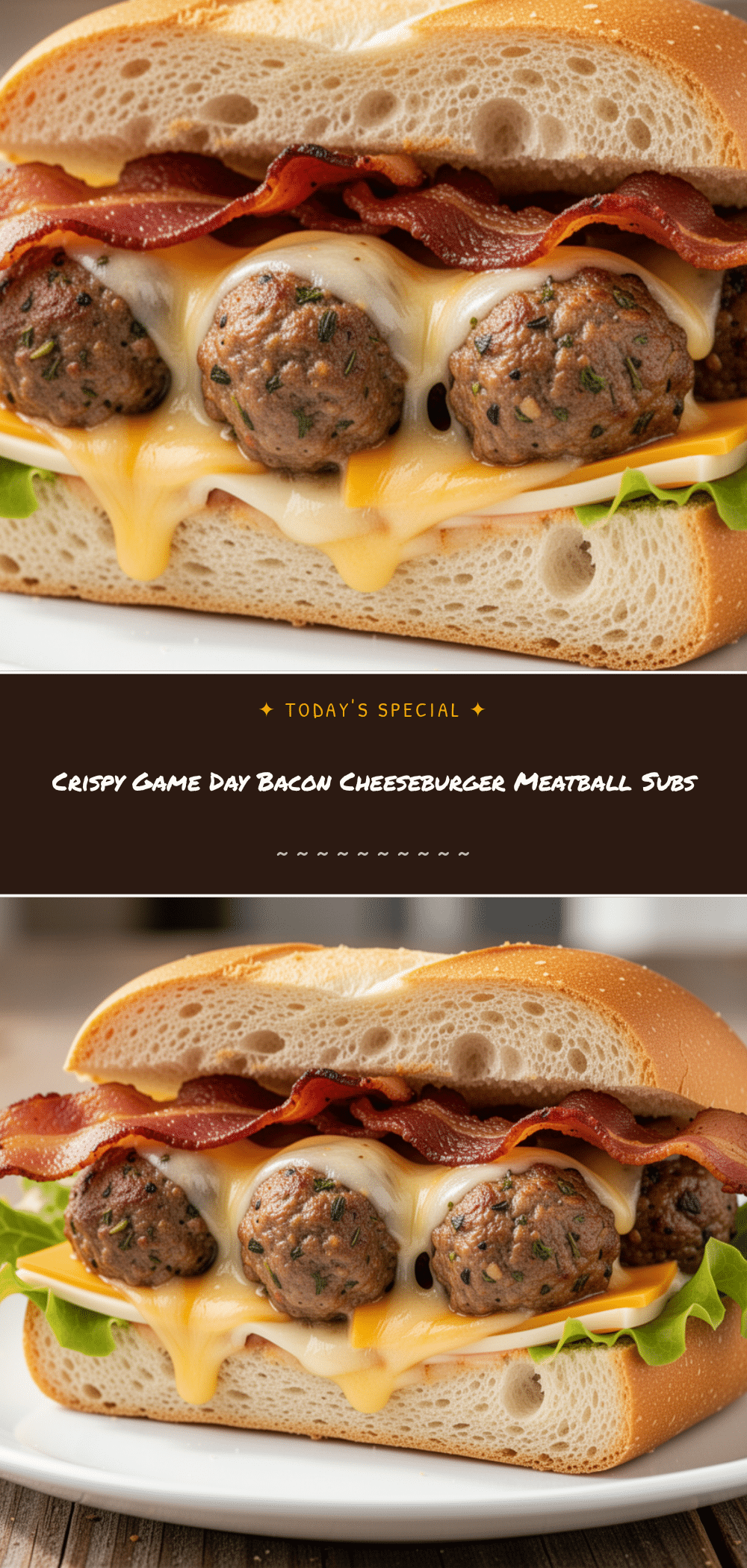 Game Day Bacon Cheeseburger Meatball Subs: Best Easy Party Recipe 5 Game Day Bacon Cheeseburger Meatball Subs recipe