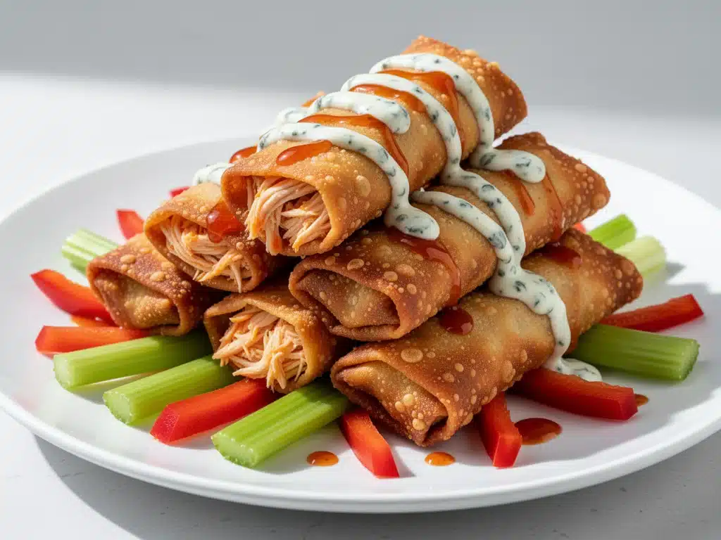 Game Day Buffalo Chicken Egg Rolls - featured image
