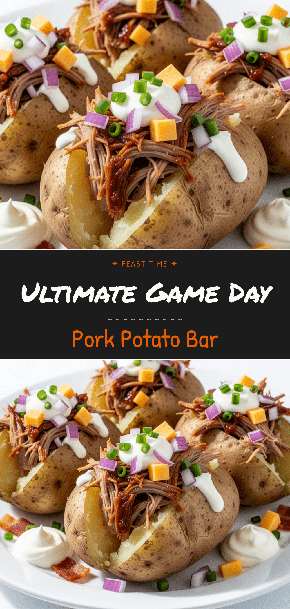 Game Day Pulled Pork Baked Potato Bar: Best Easy Recipe 5 Game Day Pulled Pork Baked Potato Bar recipe