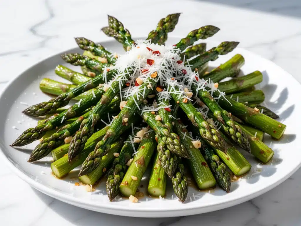 garlic parmesan roasted asparagus - featured image