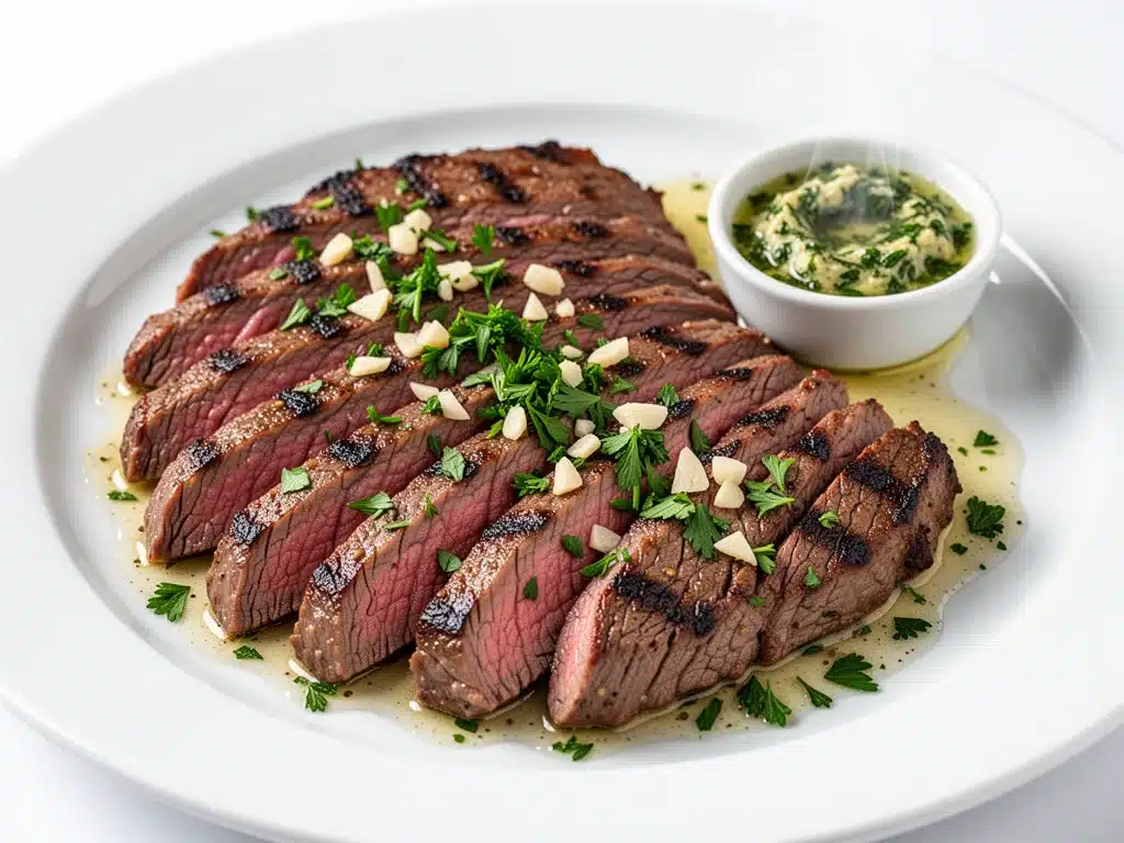 grilled garlic herb flank steak - featured image