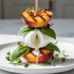 grilled peach burrata skewers - featured image