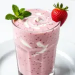high-protein strawberry cheesecake smoothie - featured image