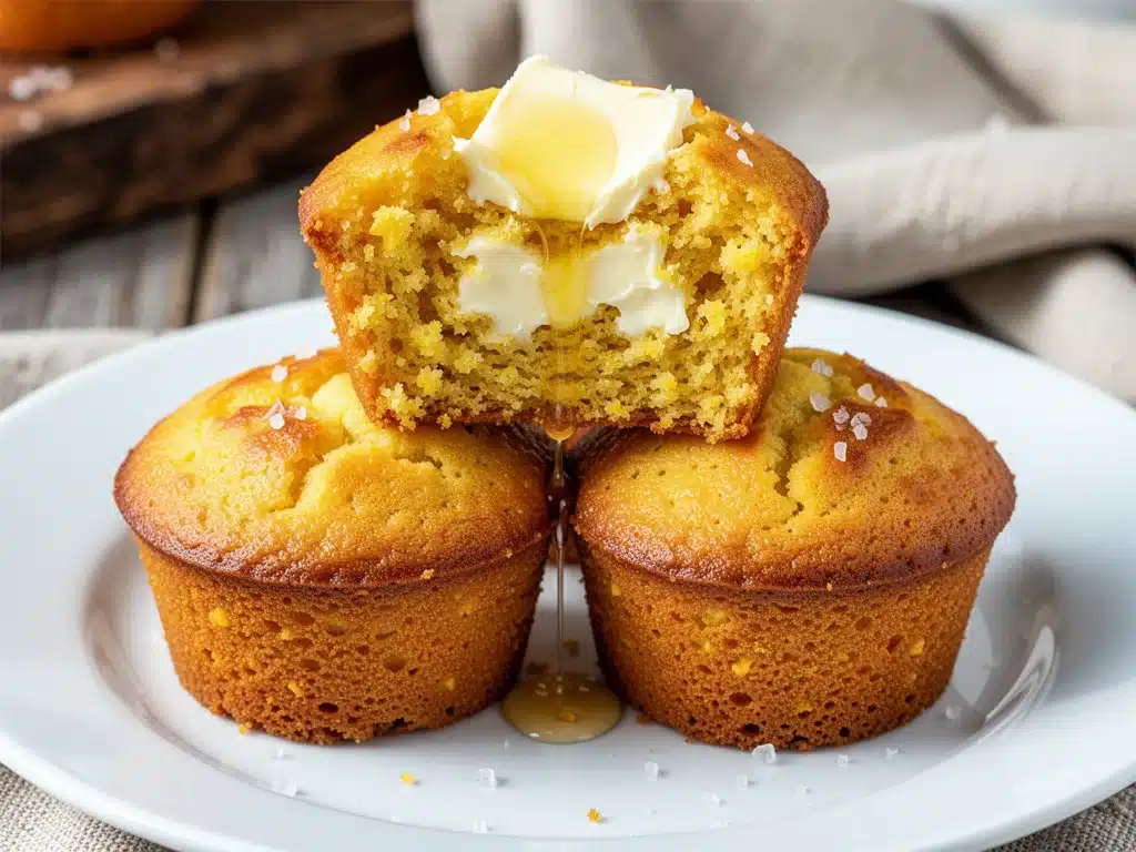 homemade buttermilk cornbread muffins - featured image