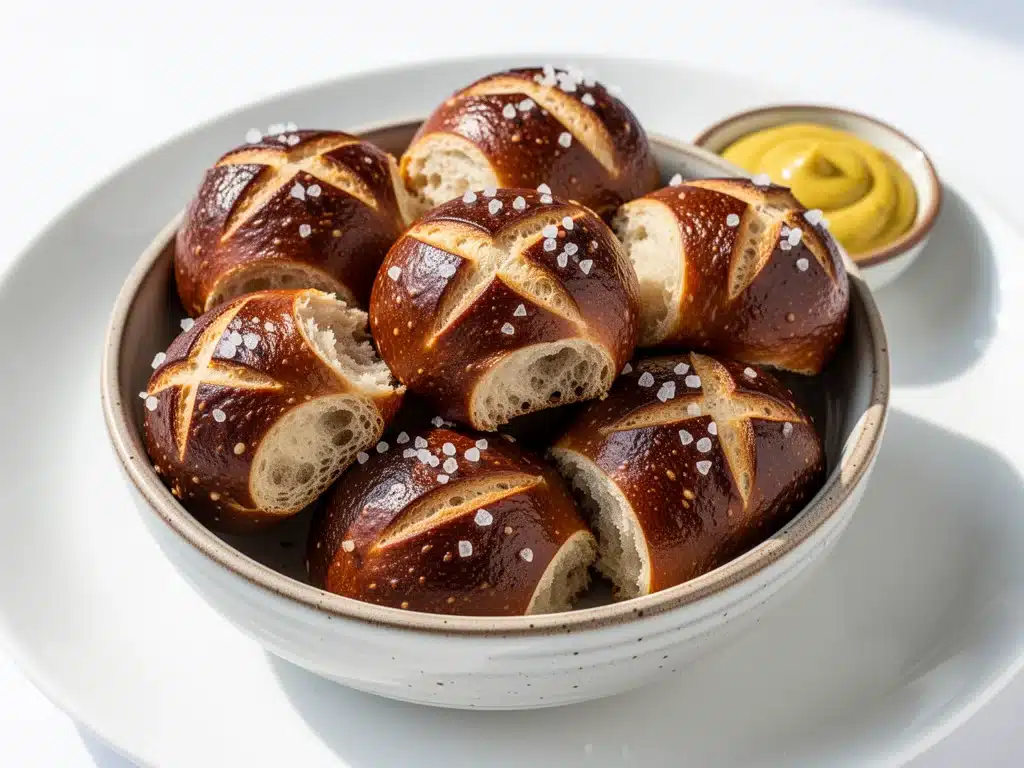 homemade soft Bavarian pretzel bites - featured image