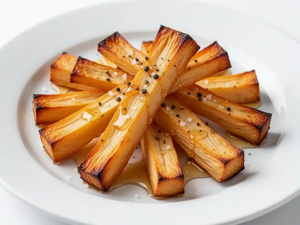 honey glazed roasted parsnips - featured image