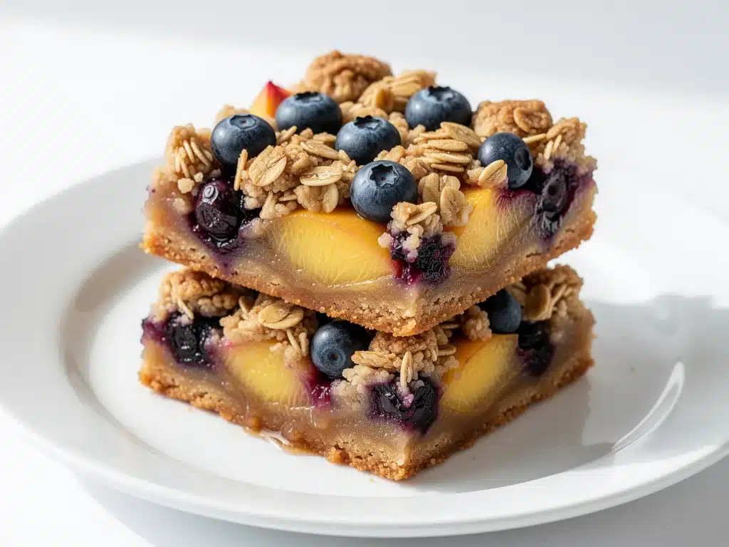 Labor Day Blueberry Peach Crisp Bars - featured image