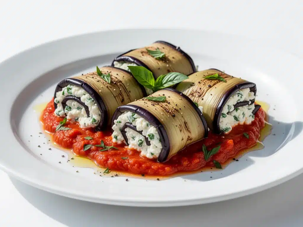 Low-Carb Eggplant Lasagna Roll-Ups: Easy Keto Recipe 4 low-carb eggplant lasagna roll-ups preparation steps