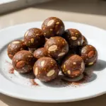 no-bake almond date energy bites - featured image
