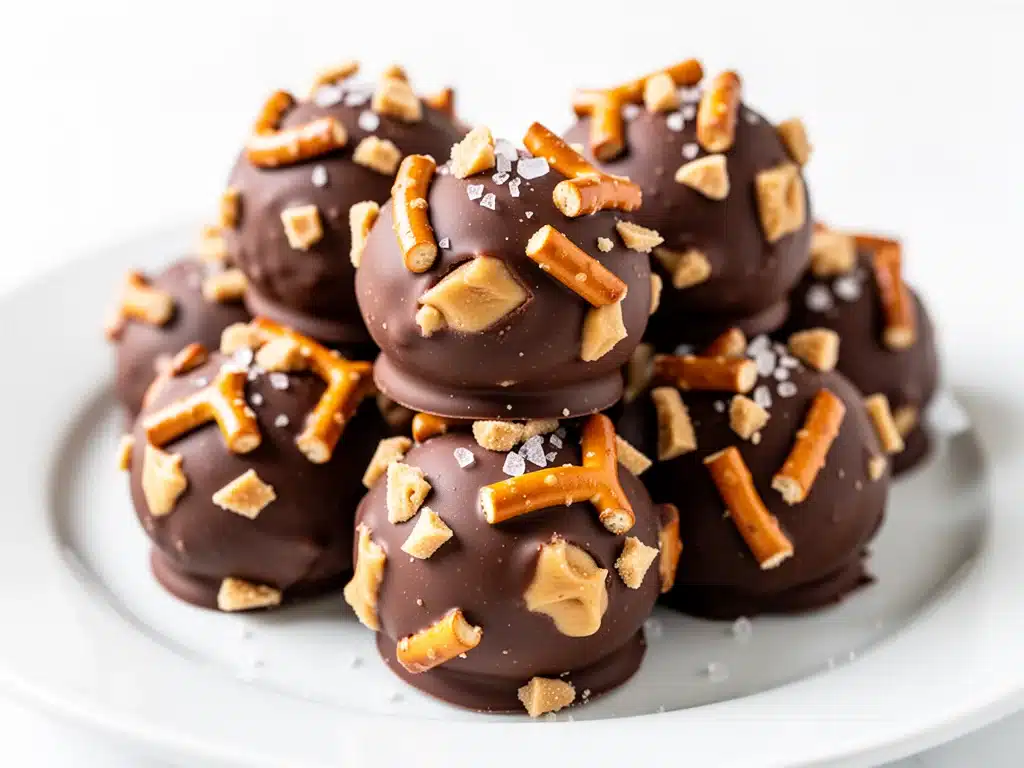 No-Bake Chocolate Peanut Butter Pretzel Bites - featured image