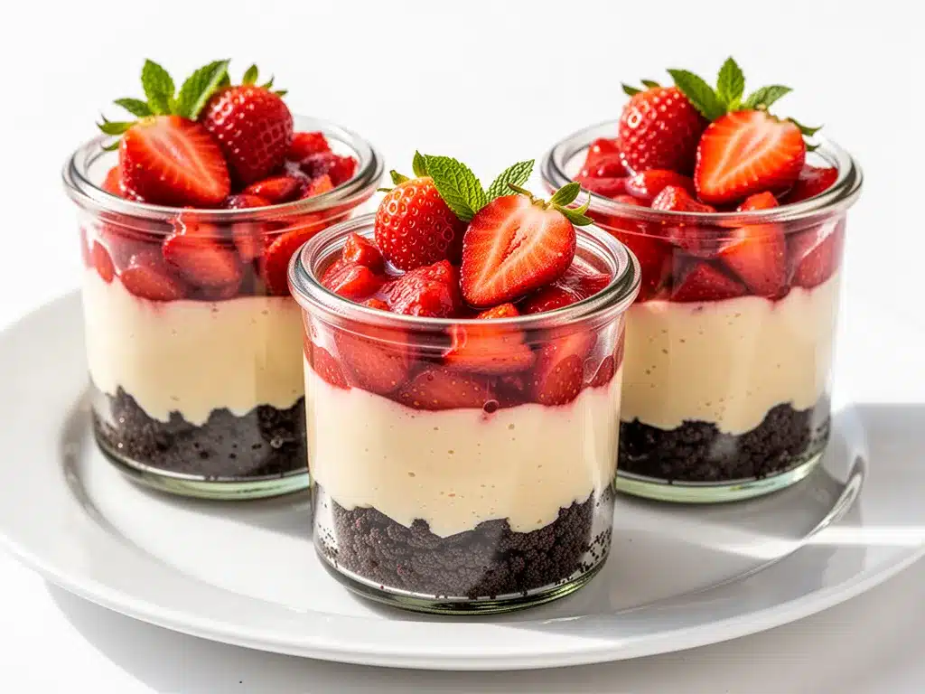 No-Bake Strawberry Cheesecake Jars: Easy Dessert Jar Recipe 4 No-Bake Strawberry Cheesecake Jars preparation steps