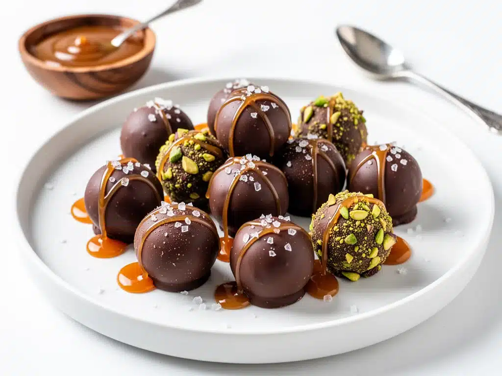 salted caramel chocolate truffles - featured image
