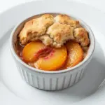 single-serve air fryer peach cobbler - featured image