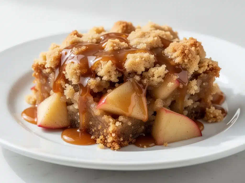 slow cooker caramel apple dump cake - featured image