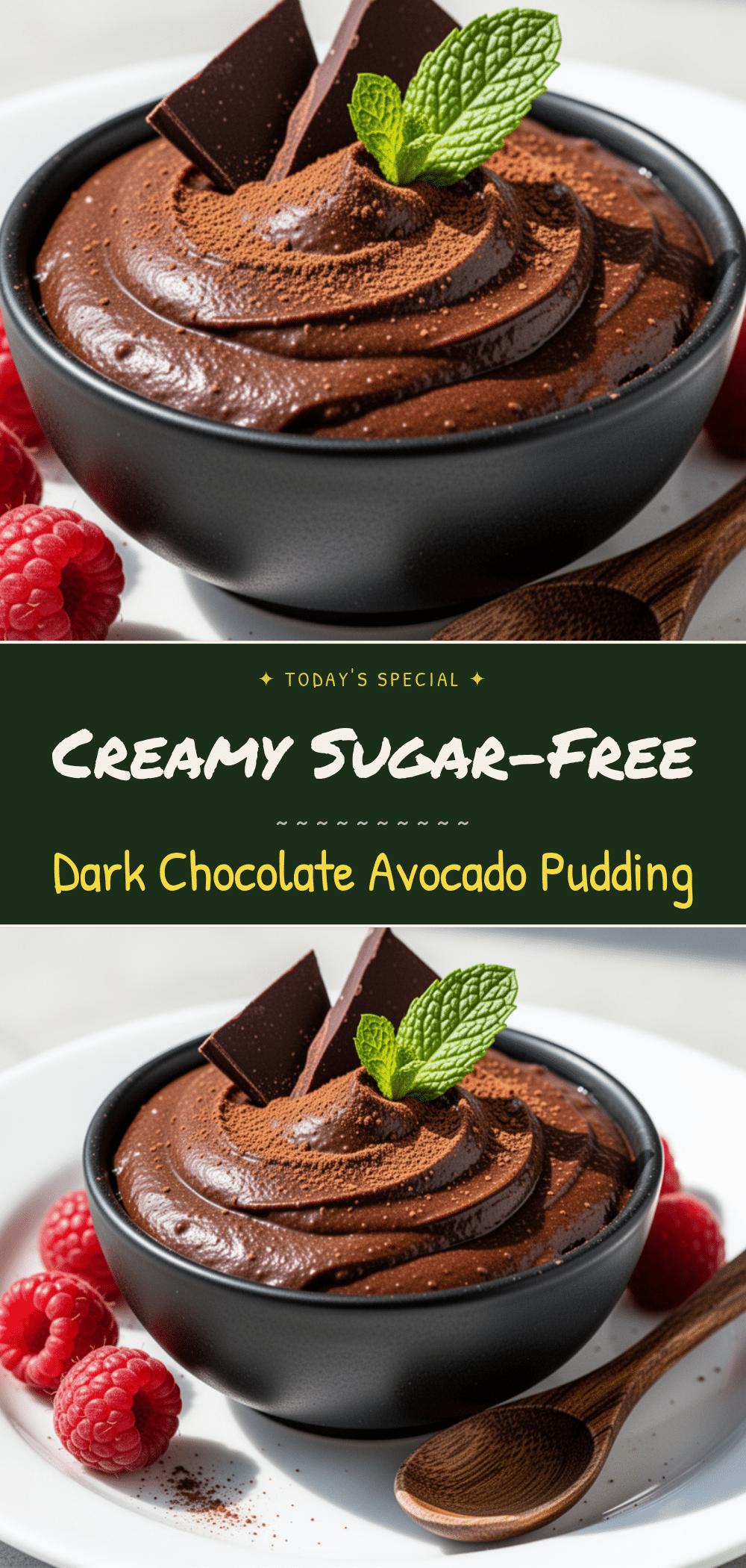 Sugar-Free Dark Chocolate Avocado Pudding: Best No-Bake Healthy Dessert 5 sugar-free dark chocolate avocado pudding recipe