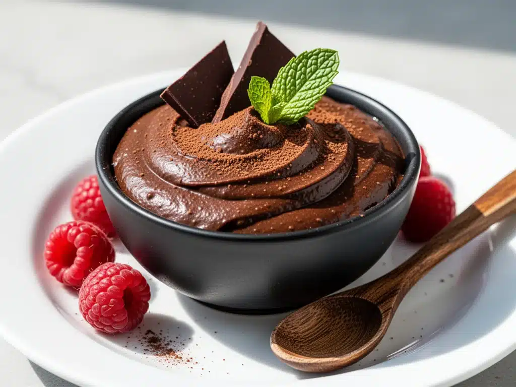 sugar-free dark chocolate avocado pudding - featured image