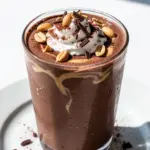 vegan chocolate peanut butter protein shake - featured image