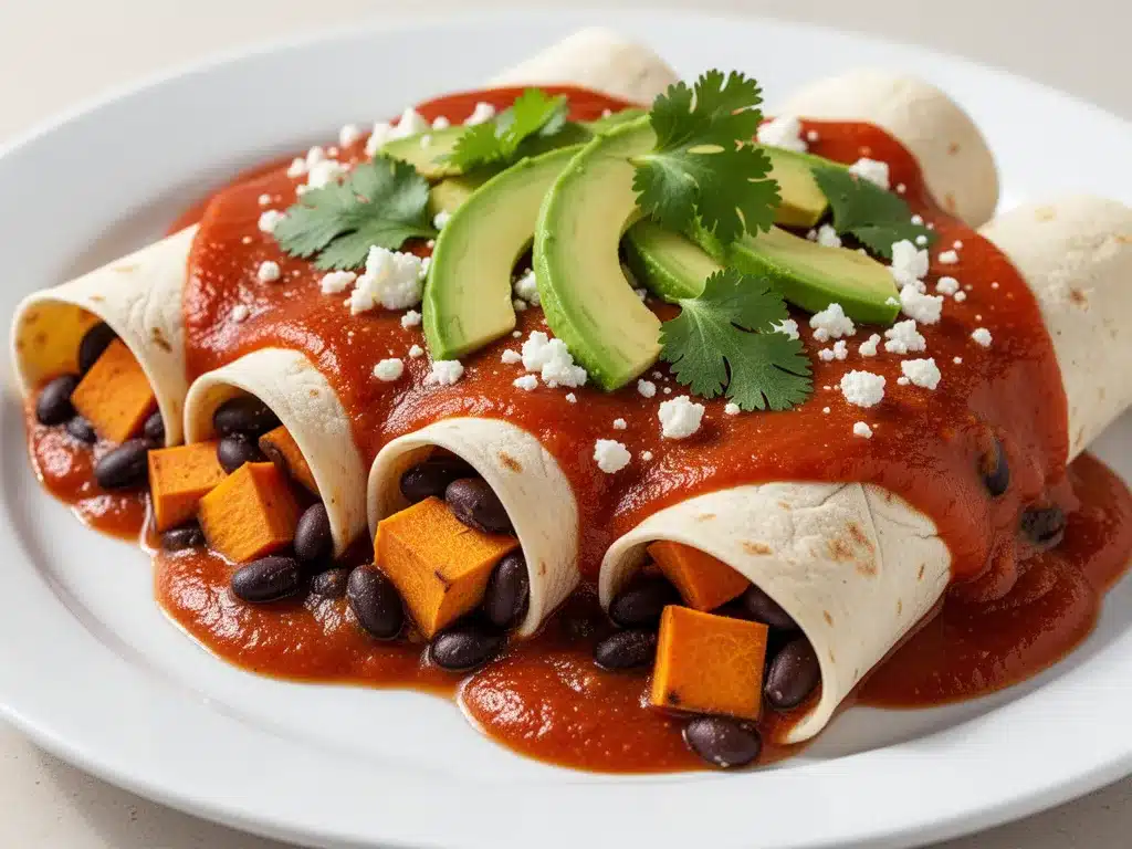 Vegetarian Black Bean and Sweet Potato Enchiladas: Easy Dinner 4 Vegetarian Black Bean and Sweet Potato Enchiladas preparation steps