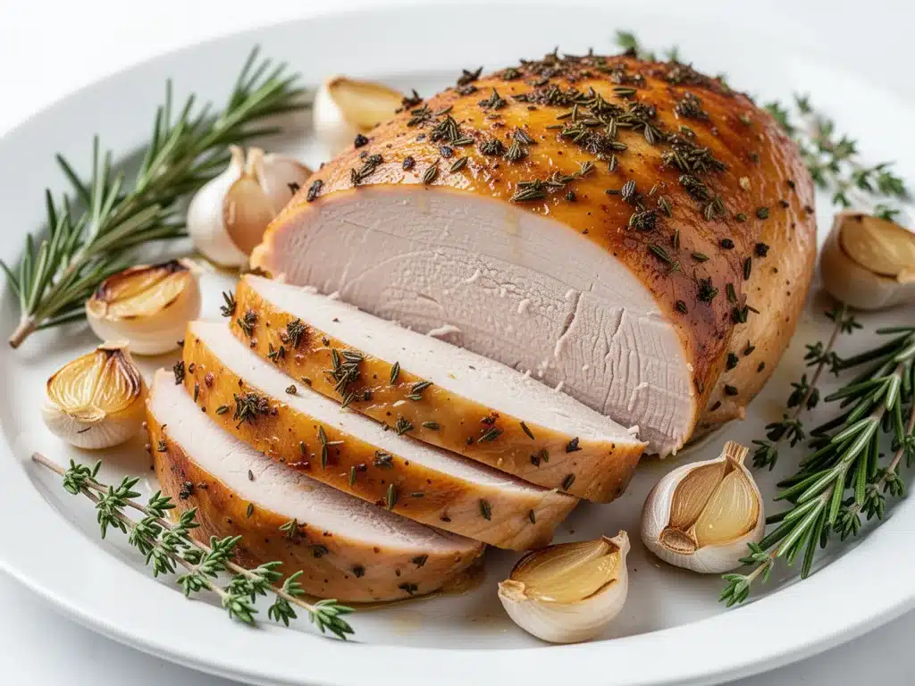 Home 4 Whole30 Garlic Herb Roasted Turkey Breast - featured image