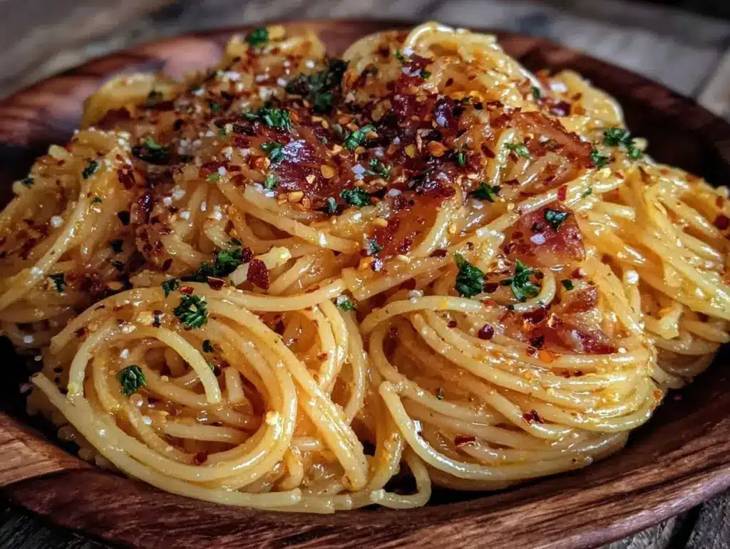 Budget Pasta Aglio e Olio for meal prep - featured image