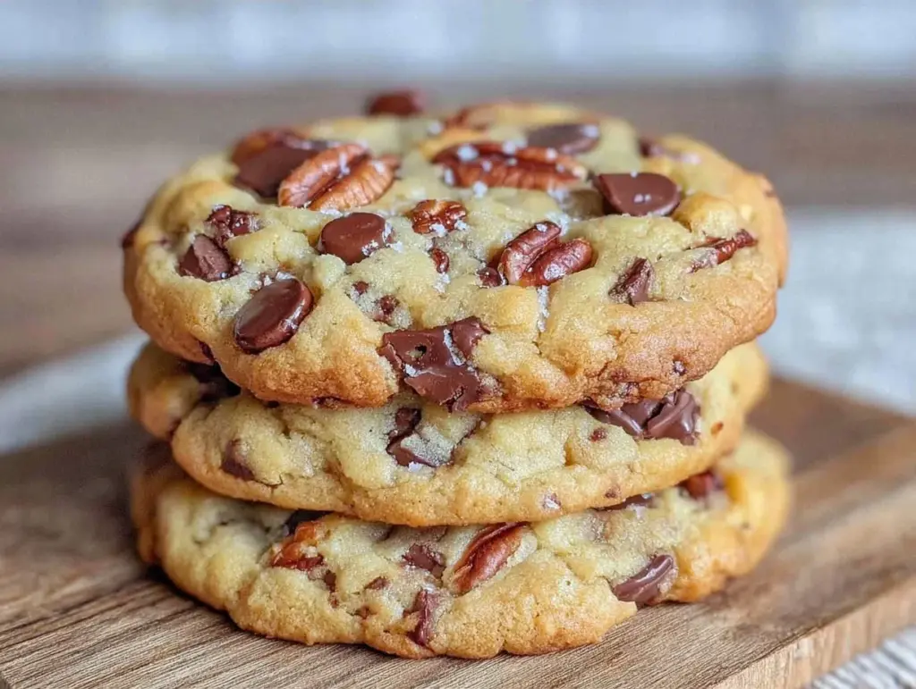 chewy brown butter chocolate chip cookies - featured image