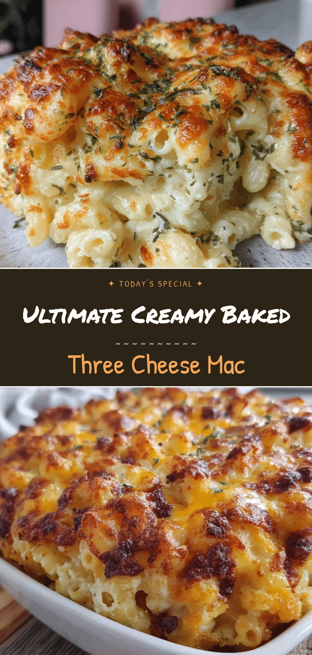 Creamy Baked Three-Cheese Mac and Cheese: 10 Best Easy Recipe 5 Creamy Baked Three-Cheese Mac and Cheese recipe