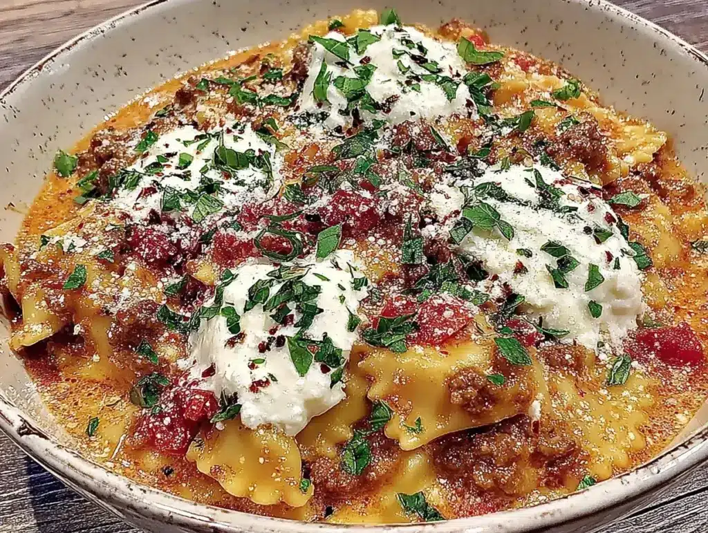creamy lasagna soup - featured image