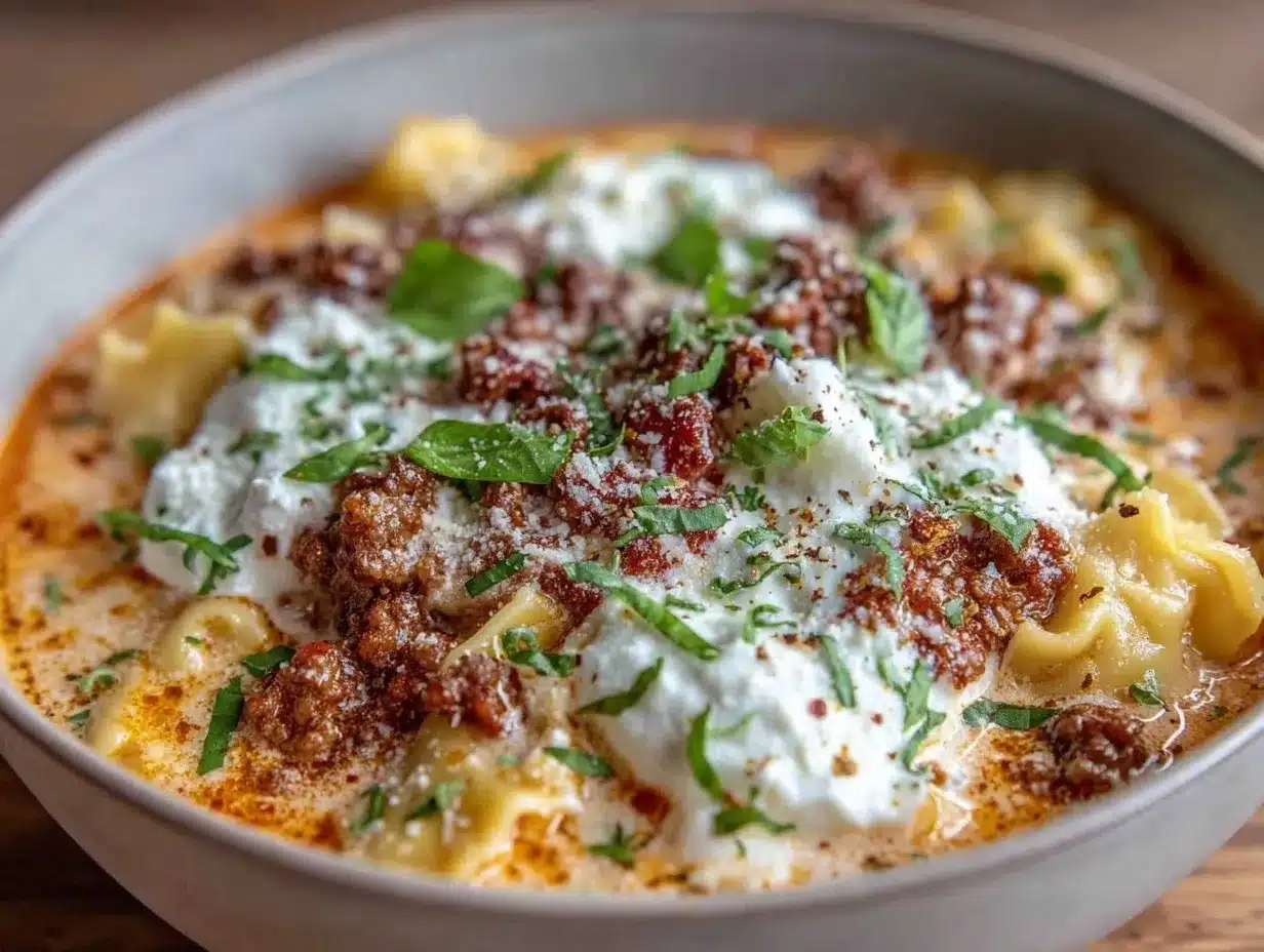 Creamy Lasagna Soup: 1 Pot Budget Family Meal 4 creamy lasagna soup preparation steps