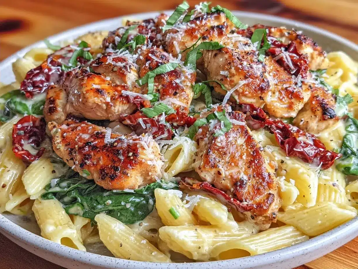 Creamy Tuscan Chicken Pasta: Easy 20-Minute Weeknight Dinner 4 creamy tuscan chicken pasta preparation steps
