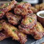 crispy air fryer honey garlic wings - featured image