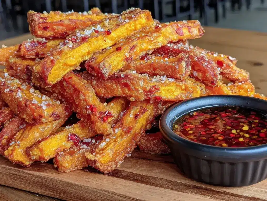 crispy air fryer sweet potato fries - featured image