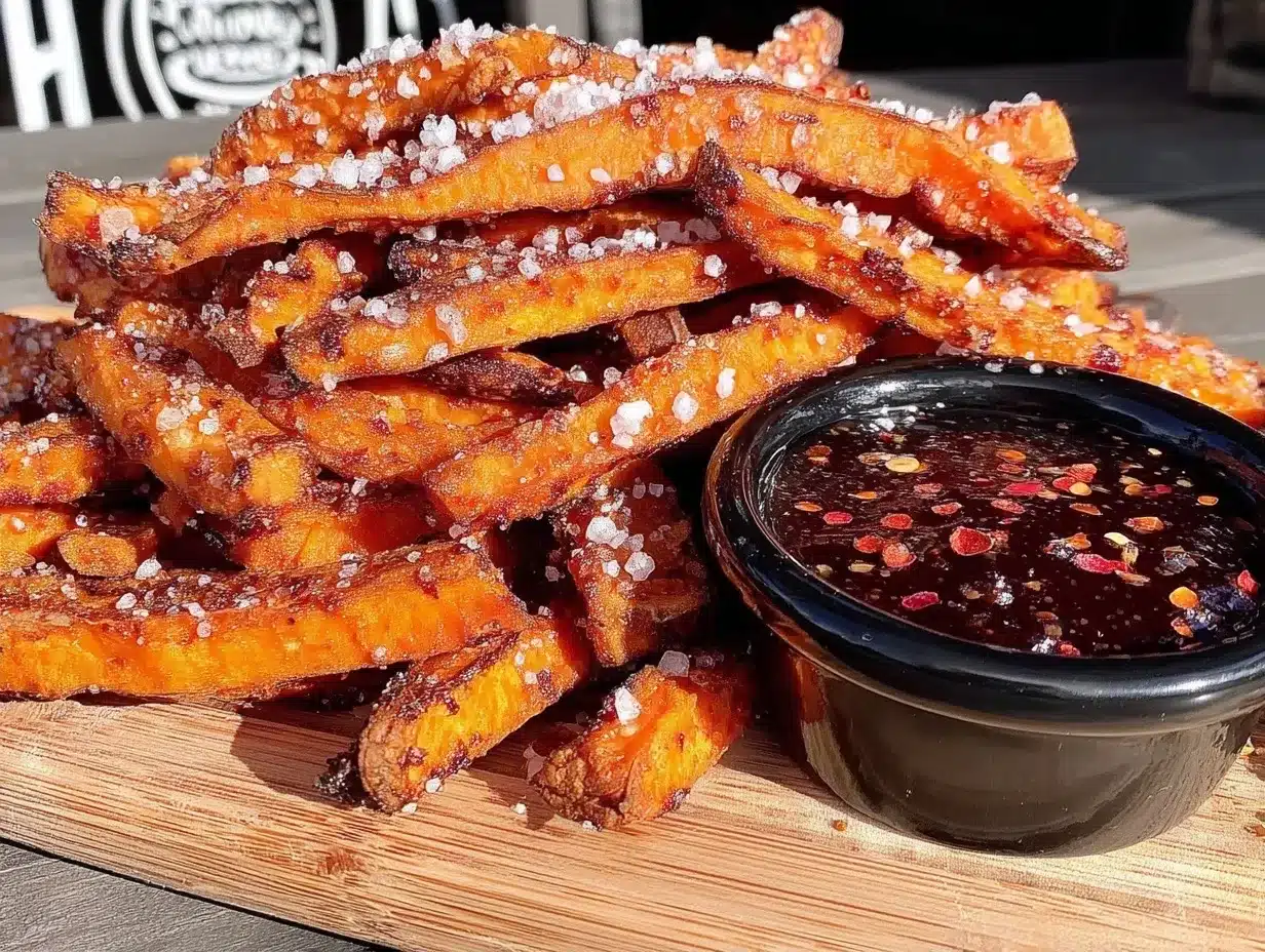 Crispy Air Fryer Sweet Potato Fries with Spicy Honey 4 crispy air fryer sweet potato fries preparation steps