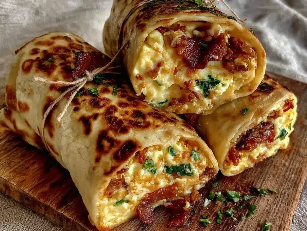easy freezer mini breakfast burritos - featured image