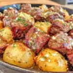 garlic butter steak bites for two - featured image