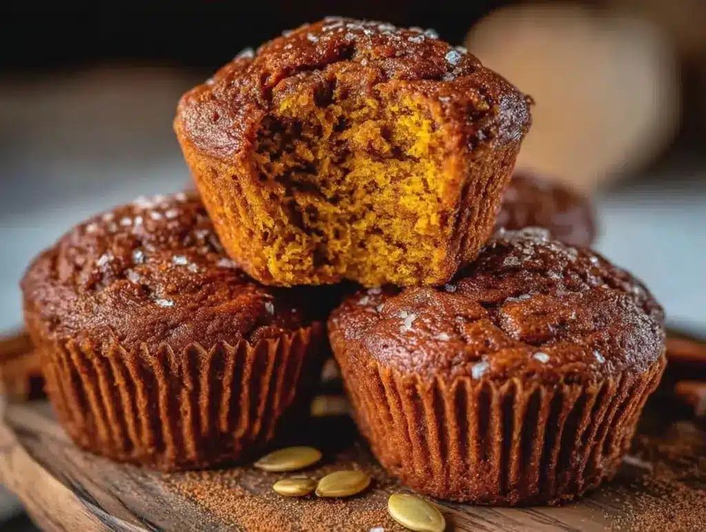healthy pumpkin protein muffins - featured image