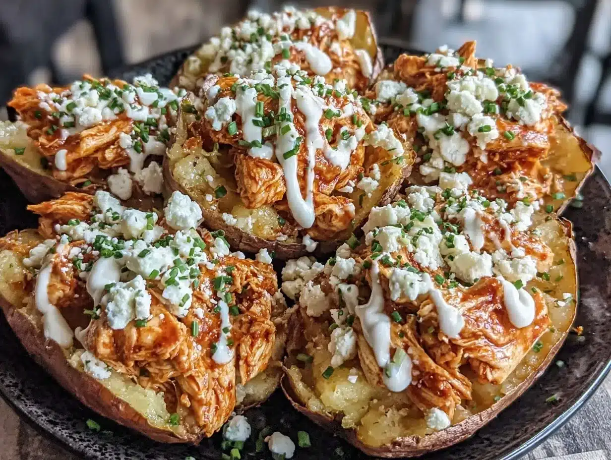 High-Protein Buffalo Chicken Stuffed Sweet Potatoes 4 High-Protein Buffalo Chicken Stuffed Sweet Potatoes preparation steps