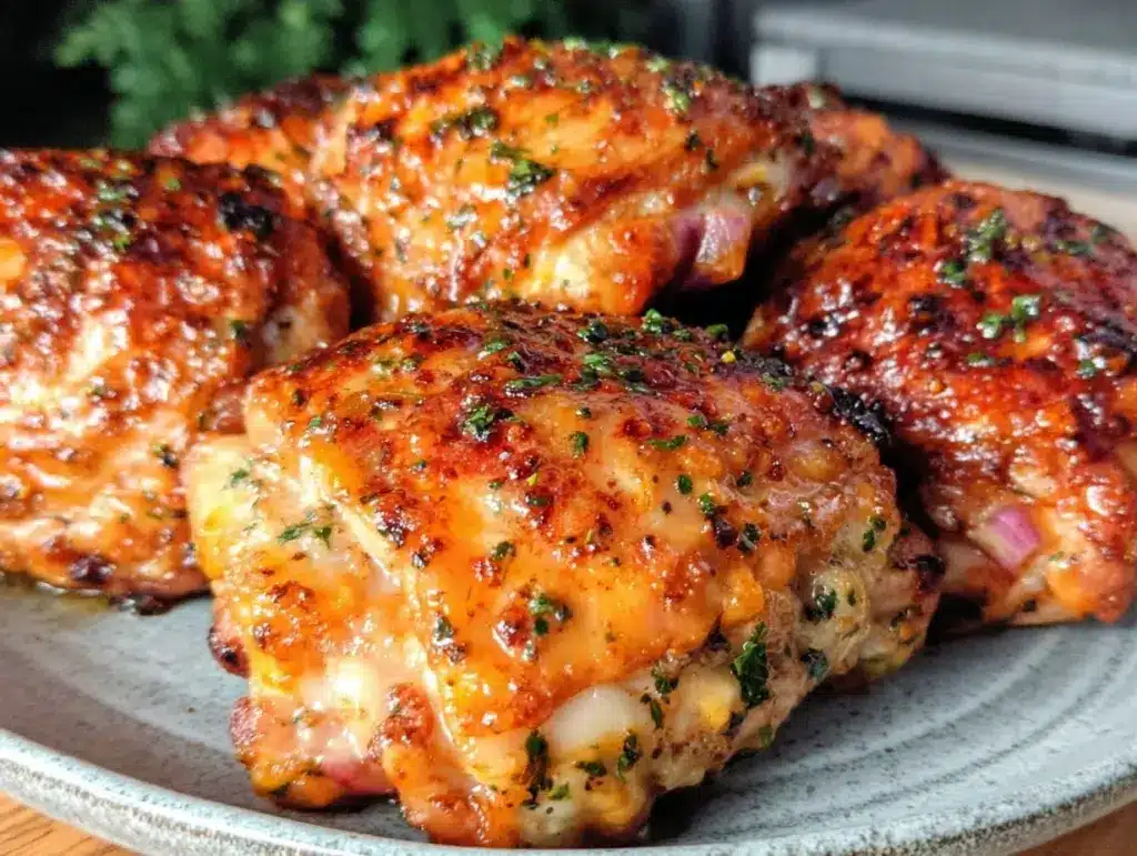 juicy air fryer chicken thighs - featured image