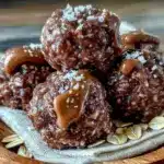 no-bake chocolate peanut butter energy balls - featured image