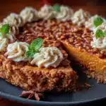 no-bake fall pumpkin pie with gingersnap crust - featured image