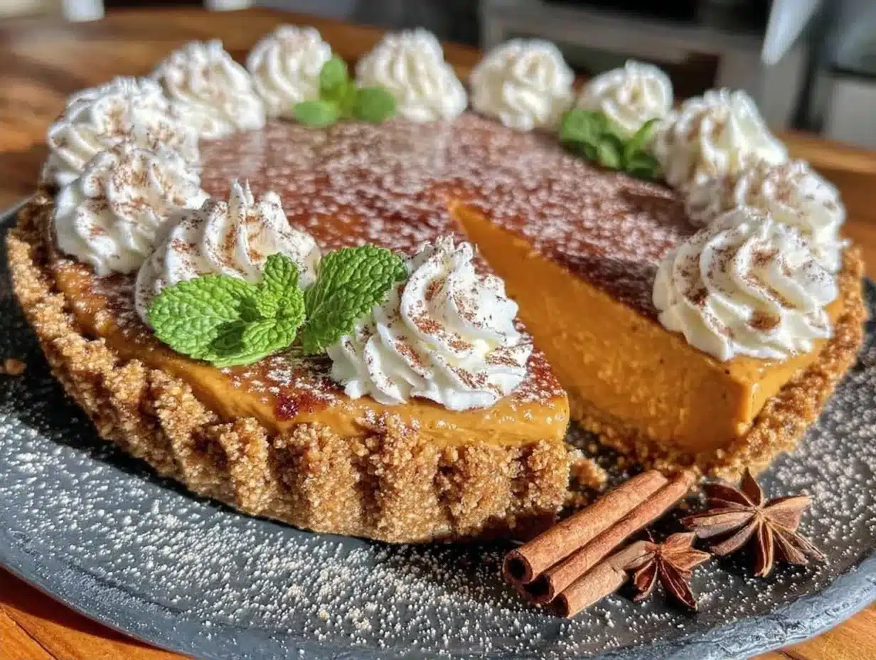No-Bake Fall Pumpkin Pie with Gingersnap Crust: 5g Fiber 4 no-bake fall pumpkin pie with gingersnap crust preparation steps
