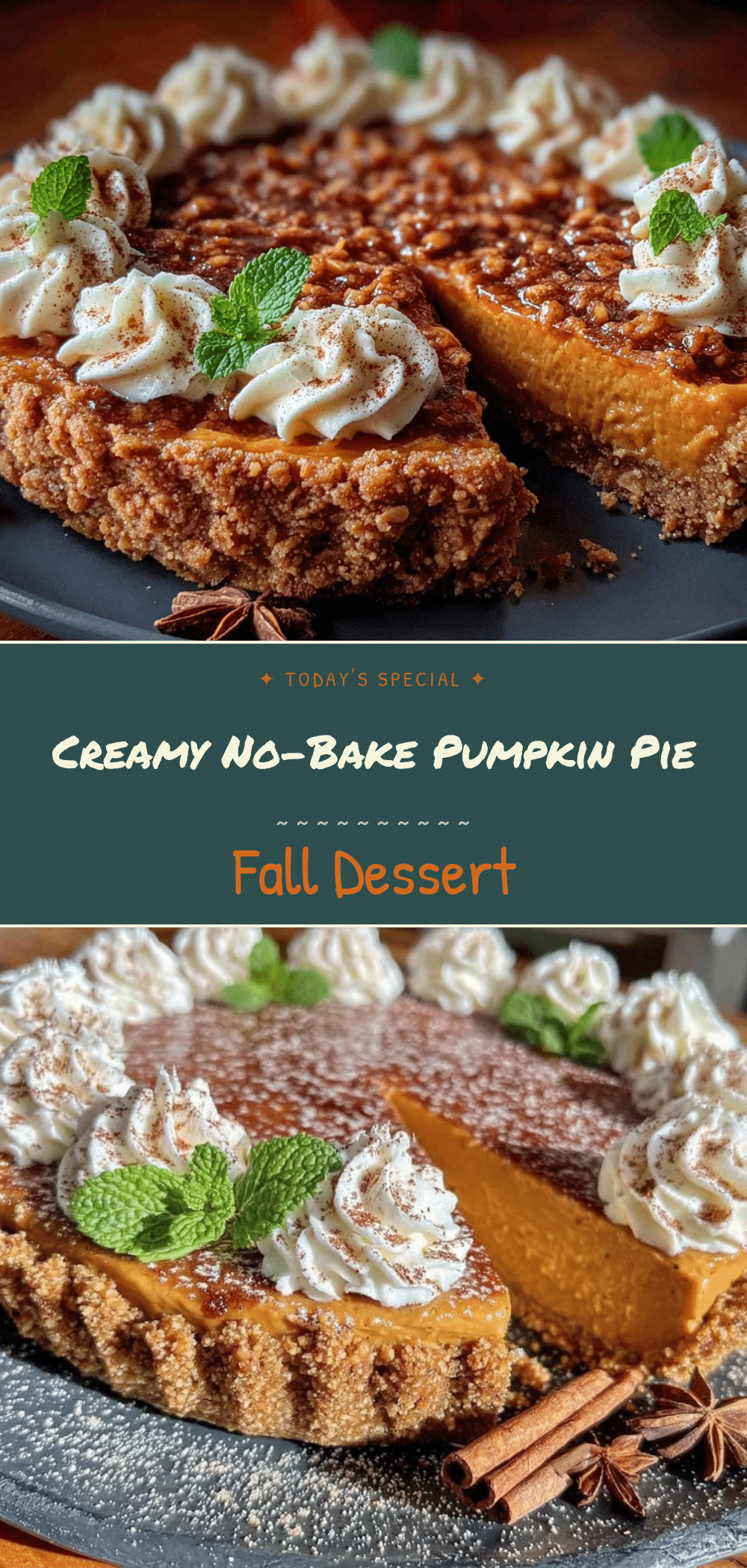 No-Bake Fall Pumpkin Pie with Gingersnap Crust: 5g Fiber 5 no-bake fall pumpkin pie with gingersnap crust recipe