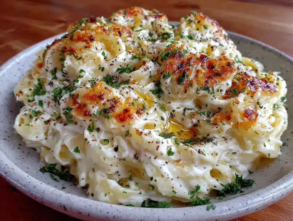 no flour roasted garlic alfredo - featured image