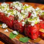 outdoor watermelon feta skewers - featured image