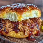 slow cooker bbq pulled chicken sandwiches - featured image